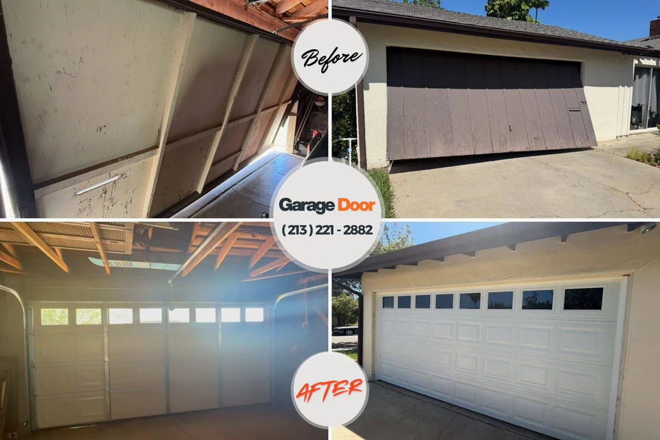 Before and after: garage door repair Weber City, VA